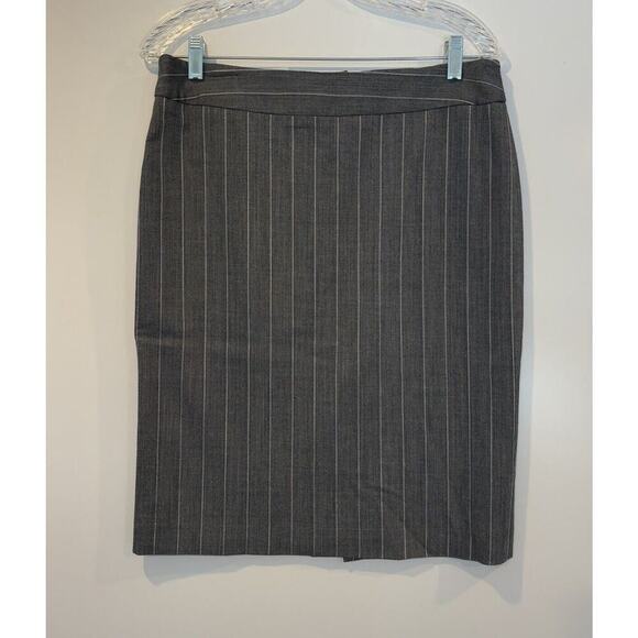 Armani Collezioni Gray Pinstriped Wool Blend Pencil Skirt Career Womens 8 (1732) - Picture 1 of 8